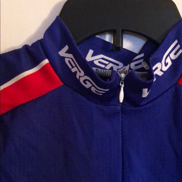 VERGE RED/WHT/BLU 1/4 ZIP CYCLING JERSEY MEN’S LARGE (5) - Picture 2 of 7